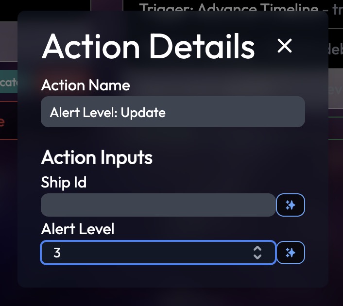 The action editor in Thorium Nova