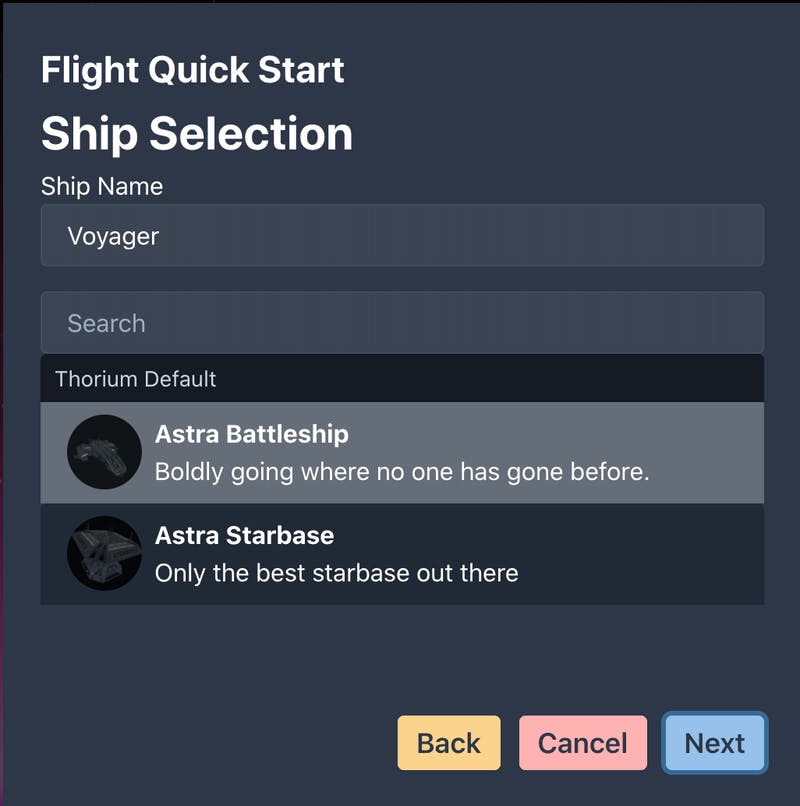 Ship Selection